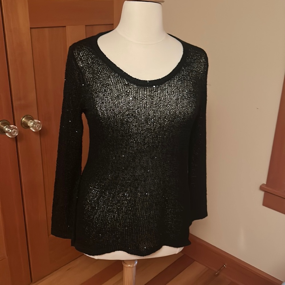 Black sequined top